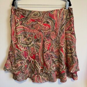 jones new york pink paisley mini skirt